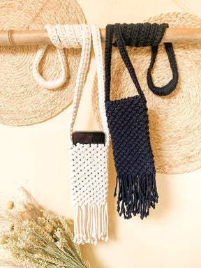 Petit sac pour portable en macramé Atelier Plumbago